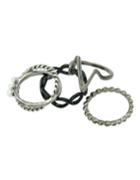 Romwe Alloy Punk Rock Style Four Pieces Rings For Women