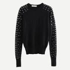 Romwe Rhinestone Detail Knit Jumper