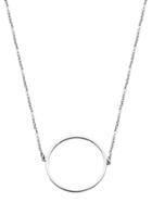 Romwe Silver Plated Circle Hollow Out Pendant Necklace
