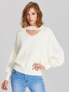 Romwe Cutout Dolman Sleeve Jumper