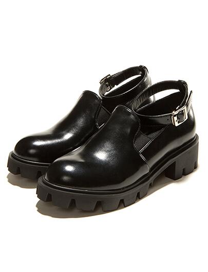 Romwe Black Slingbacks Flat Shoes