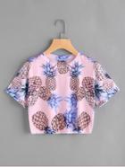 Romwe Pineapple Print Random Tee
