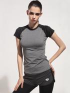Romwe Contrast Raglan Sleeve Gym T-shirt