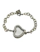 Romwe Black Chain Bracelet With Stone Heart