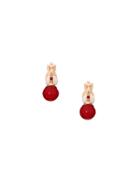Romwe Red Ball Clip-on Earrings