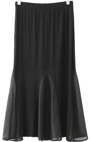Romwe Peplum Hem With Chiffon Skirt