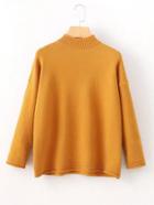 Romwe Mock Neck Drop Shoulder Knitwear