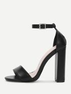 Romwe Two Part Block Heeled Ankle Strap Sandals