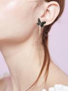 Romwe Butterfly Design Drop Earrings