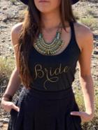 Romwe Letter Print Black Racer Top