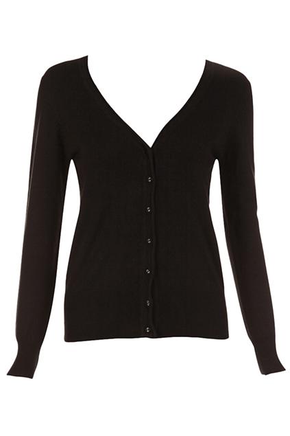 Romwe V Neck Sheer Black Cardigan