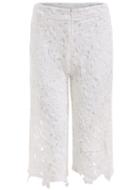 Romwe Lace Wide Leg White Pant
