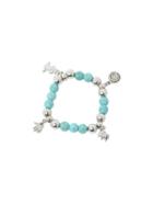 Romwe Turquoise Beads Plated Droped Animals Bracelet