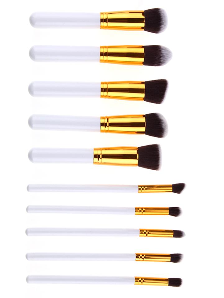 Romwe 10pcs White Professional Makeup Brush Set
