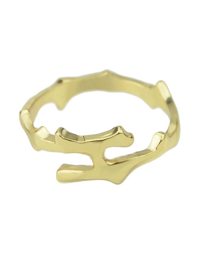Romwe Alloy Gold Punk Rock Style Unique Metal Rings For Women