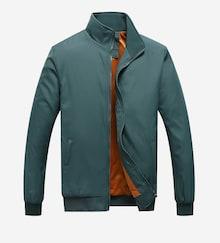 Romwe Guys Solid Contrast Lined Jacket