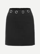 Romwe Ring Detail Waist Zip Up Back Skirt