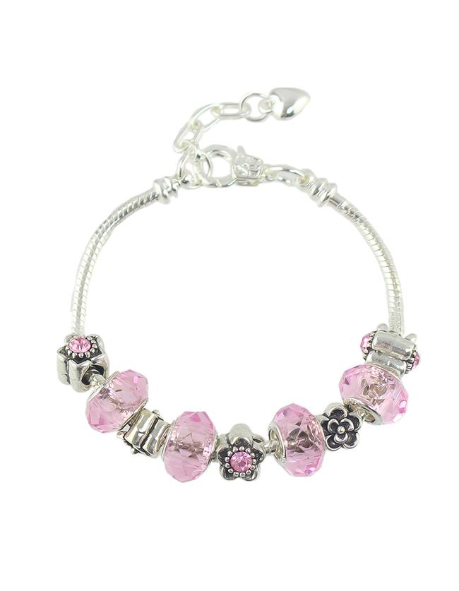 Romwe Bohemian Style Pink  Beads Bracelet For Women