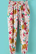 Romwe Elastic Waist With Pockets Florals Pant