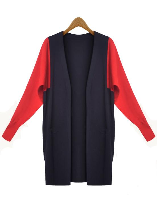 Romwe Color-block Long Sleeve Pockets Coat