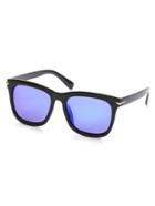 Romwe Black Frame Iridescent Lens Sunglasses