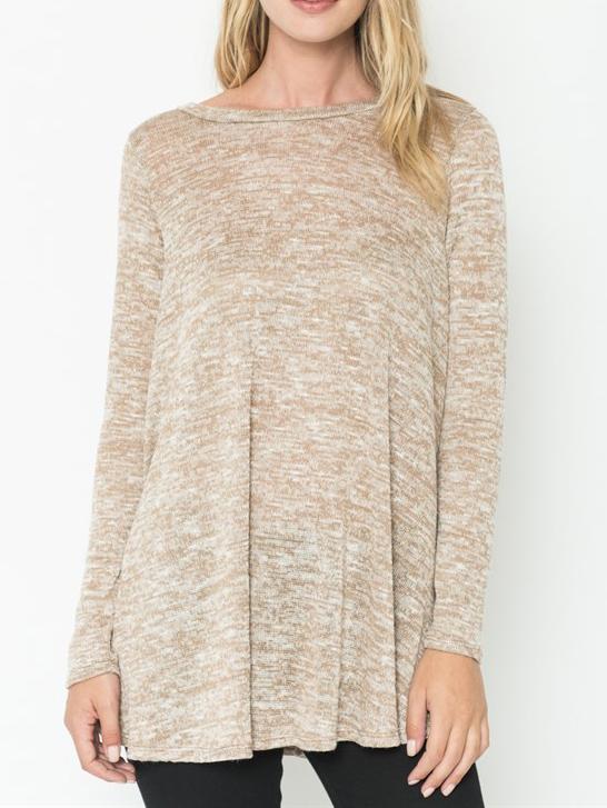 Romwe Long Sleeve Two Tone Swing T-shirt