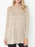 Romwe Long Sleeve Two Tone Swing T-shirt