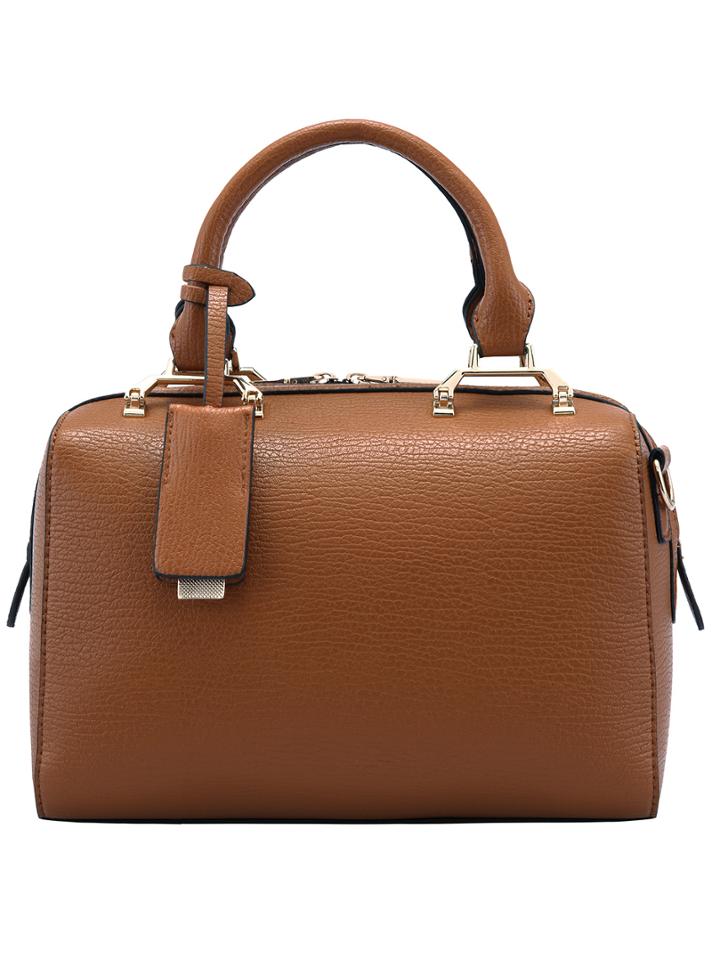 Romwe Khaki Zipper Pu Bag