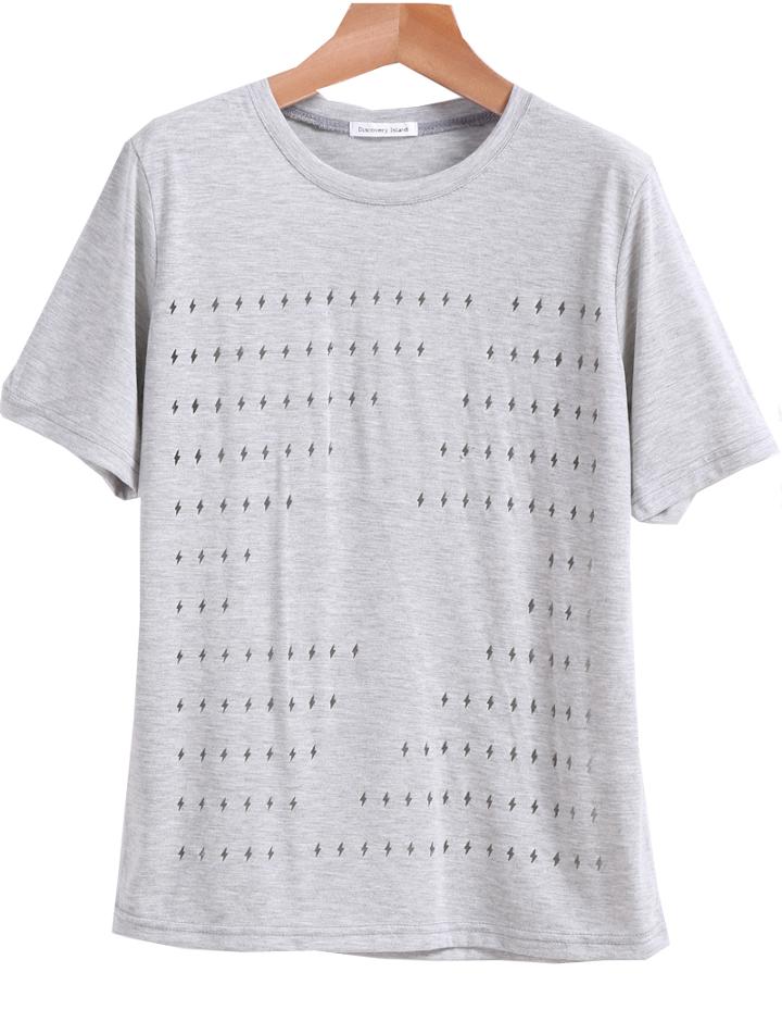 Romwe Lightning Shape Hollow T-shirt