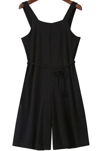 Romwe Straps Lace Up Romper
