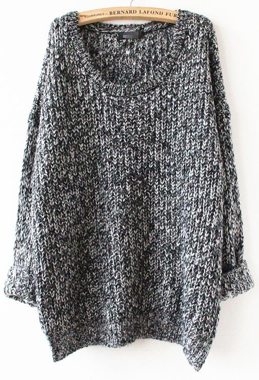 Romwe Grey Long Sleeve Loose Sweater