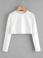 Romwe Crew Neck Crop Tshirt