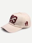 Romwe Beige Embroidered Letters Baseball Hat