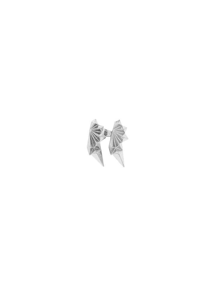 Romwe Silver Irregular Diamond Ear Stud