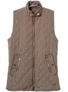 Romwe Sleeveless Pockets Zip Embellished Khaki Coat