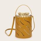 Romwe Hollow Out Bucket Bag With Drawstring