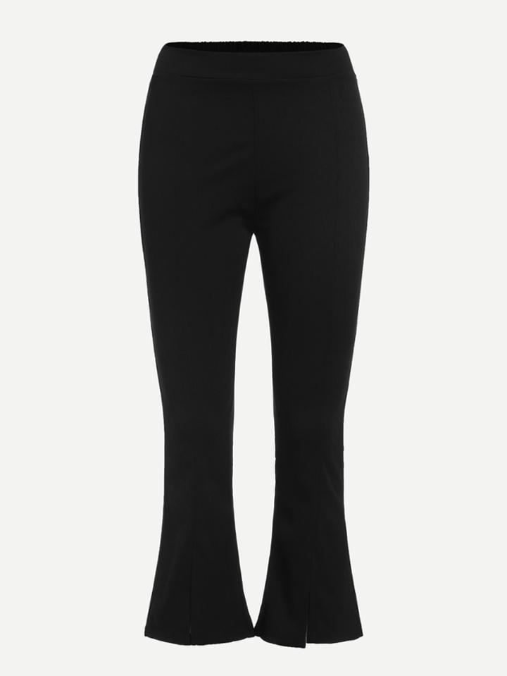 Romwe Elastic Waist Flared Leg Pants