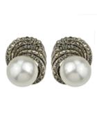 Romwe White Small Pearl Earrings