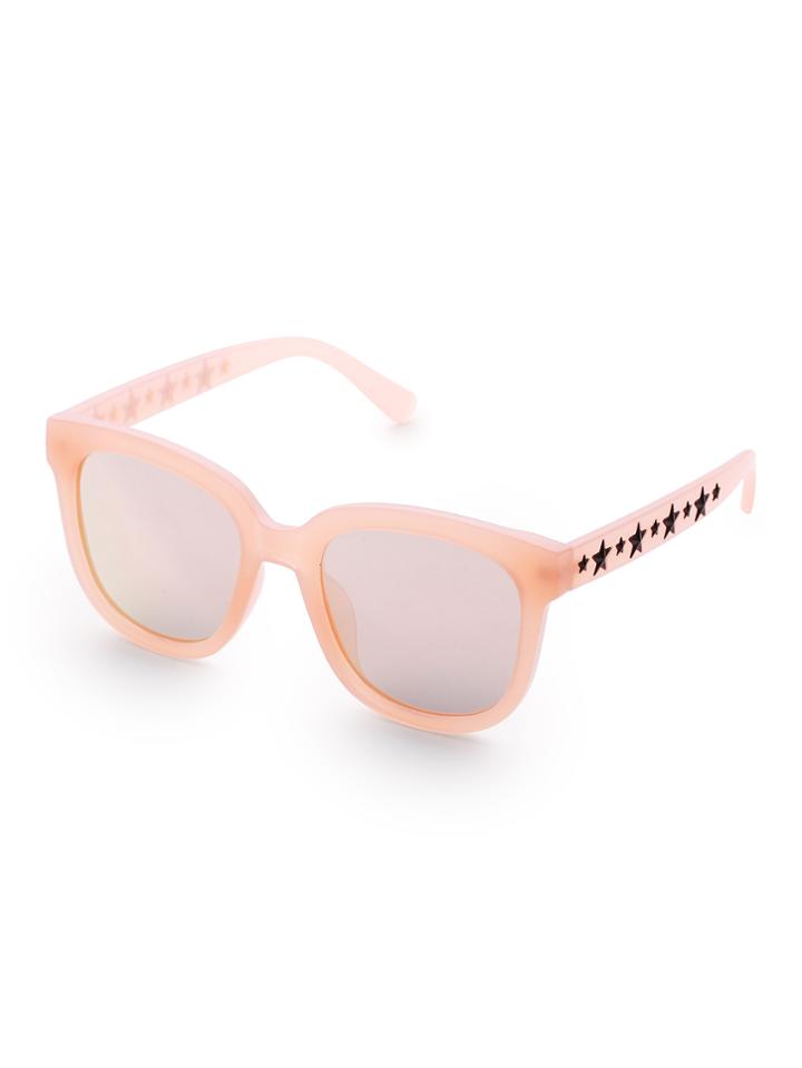 Romwe Star Detail Square Mirror Lens Sunglasses