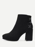 Romwe High Heeled Suede Ankle Boots