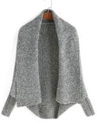 Romwe Lapel Batwing Sleeve Knit Grey Cardigan