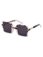 Romwe Multicolor Retro Reflective Square Sunglasses