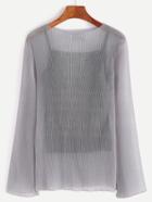 Romwe Grey Half Sheer Top With Tight Cami Top