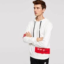 Romwe Men Color Block Embroidery Detail Hoodie