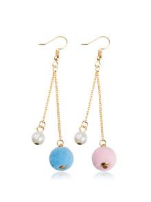 Romwe Hairball Drop Earrings
