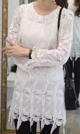 Romwe Round Neck Sheer Lace Dress