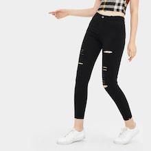 Romwe Button Waist Cut Out Pants