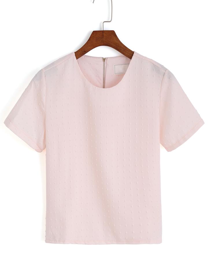 Romwe Back Zipper Geometric Pattern Top