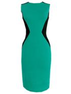 Romwe Sleeveless Zipper Pencil Green Dress