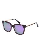 Romwe Retro Purple Lenses Oversized Square Sunglasses